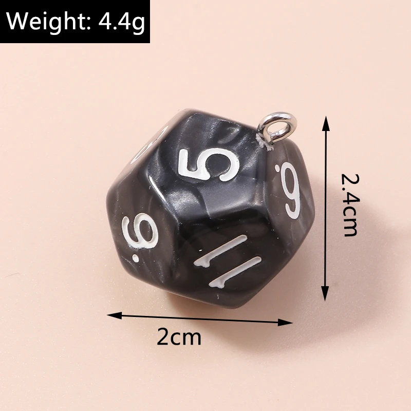 Leslie 5 teile/satz Acryl Würfel Spiel Requisiten Pädagogisches Spielzeug Facettenreiche Digitale Würfel für DIY Schmuck Machen Zubehör – Detail 21