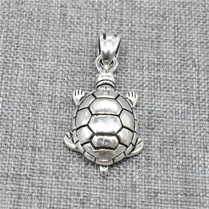 1 Piece Turtle Tortoise Pendant Charm in 925 Sterling Silver for Ocean Necklace and Bracelet Making