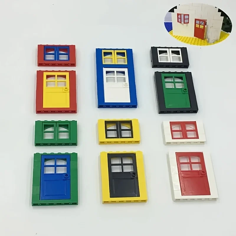 117 pièces porte fenêtre brique en vrac bricolage MOC maison blocs de construction briques jouets ville architecte pour enfants cadeau éducatif
