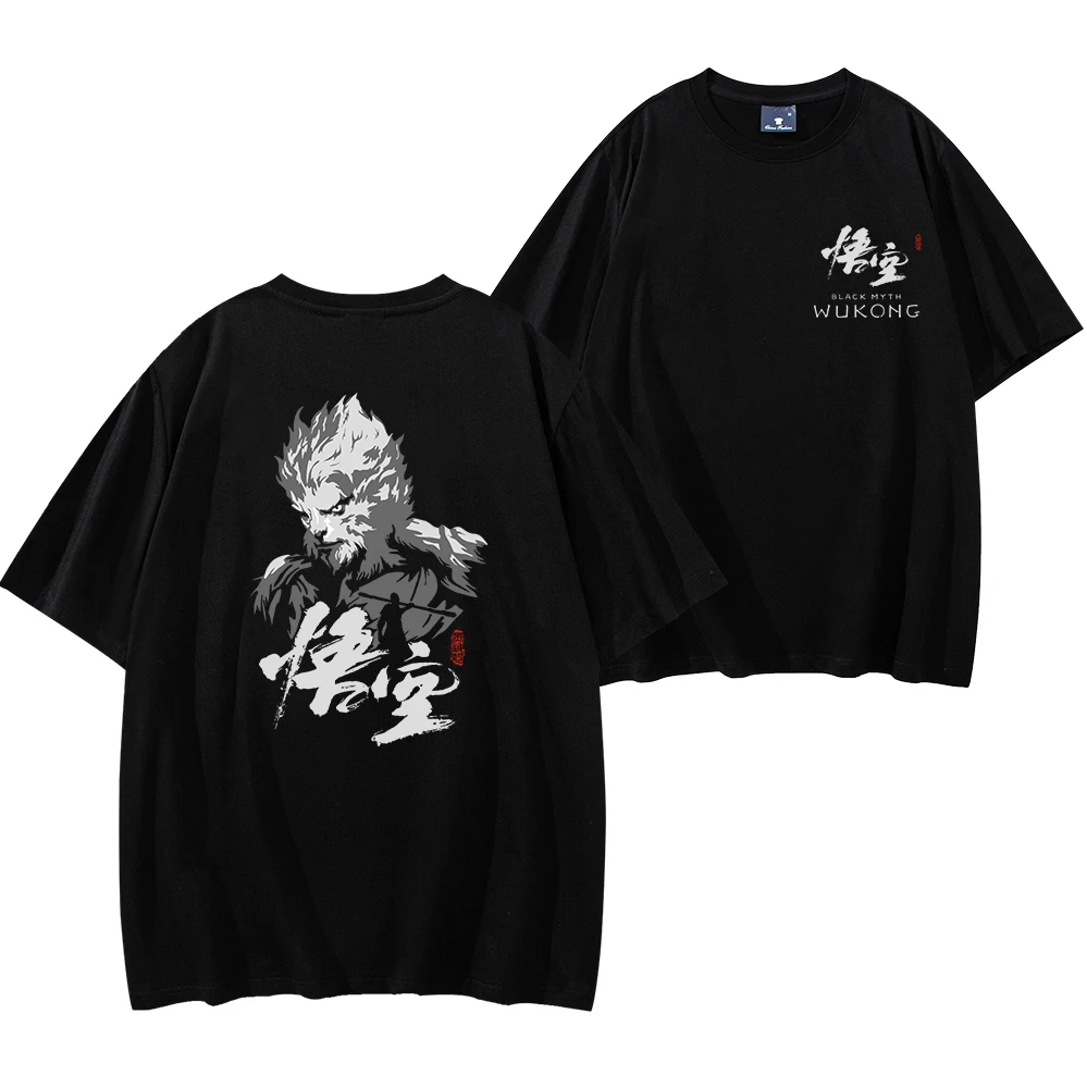 Black Myth Wukong Short Sleeve Tee Monkey King T-shirt Men/Women Casual High Quality Shirts