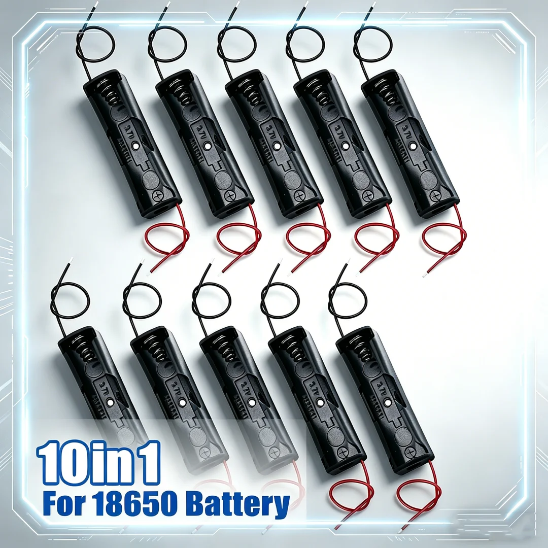 10PCS 18650 Battery Holder Box Shell 1 Slot × 10 Battery Pow