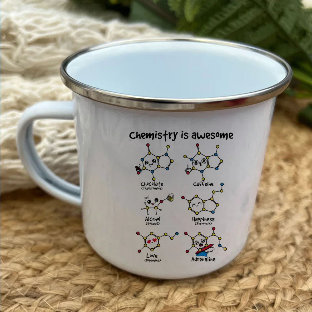 chemistry is awesome Enamel Mug - school coffee Mug - The university students  tea cup