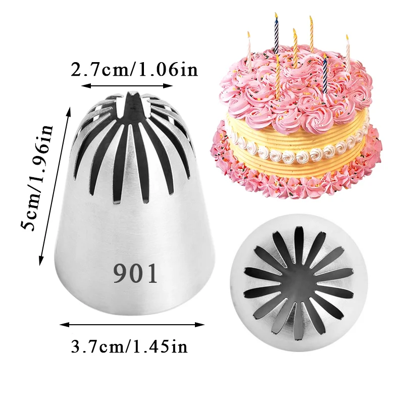 BCMJHWT Large Size Close Star Piping Nozzle Cream Icing Tips Cake Fondant Baking Tool Cupcake Decoration Coupler Convert