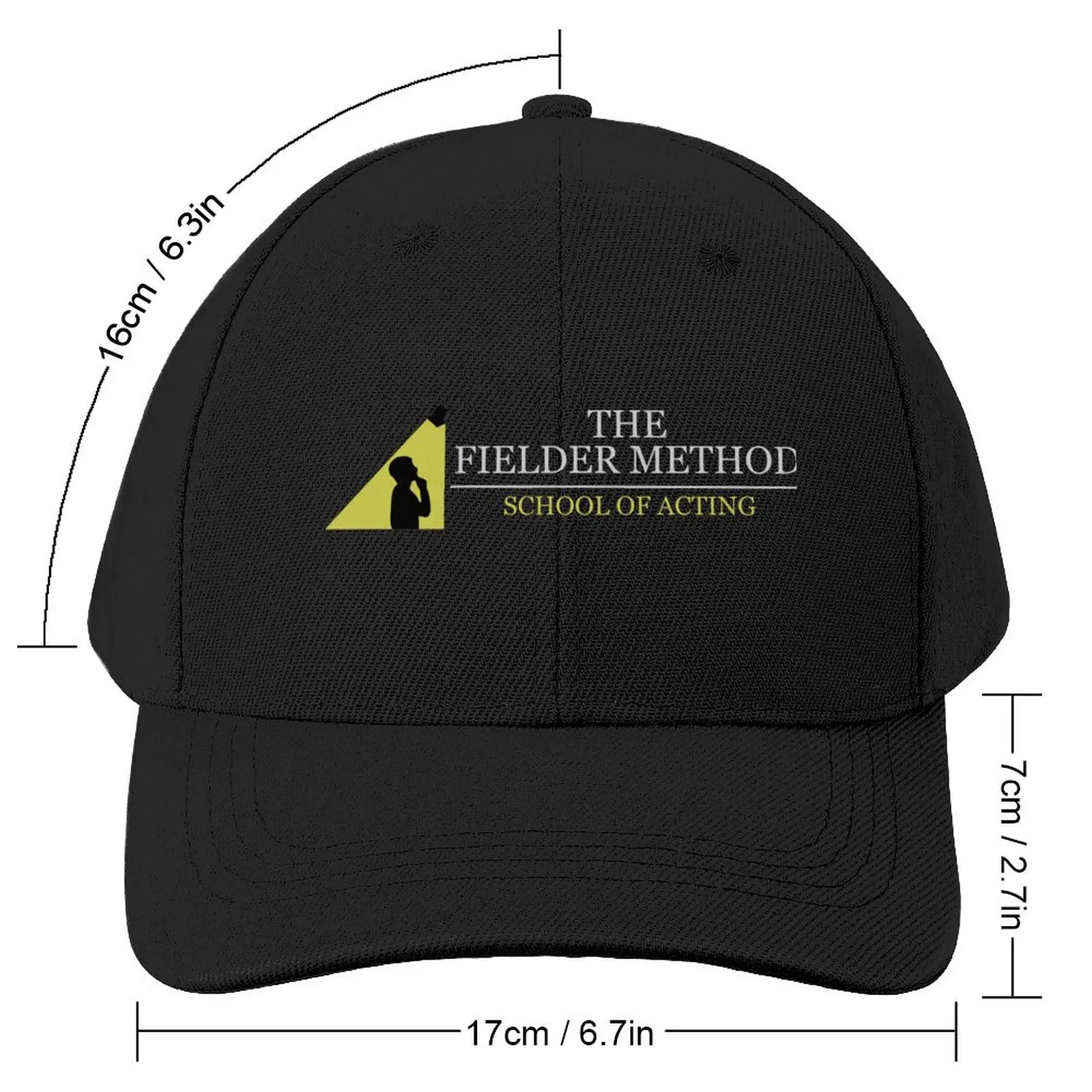 The Fielder Method School of Acting Studio The Rehearsal Logo (dark background) Baseball Cap hiking hat Hat Female Men's