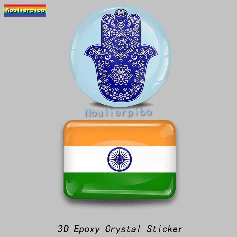 3D Epoxy Resin Car Dome Sticker India Flag Badge Vinyl Stereo Decal for Car Motorcycle Helmet Mobile Laptop Trolley Case