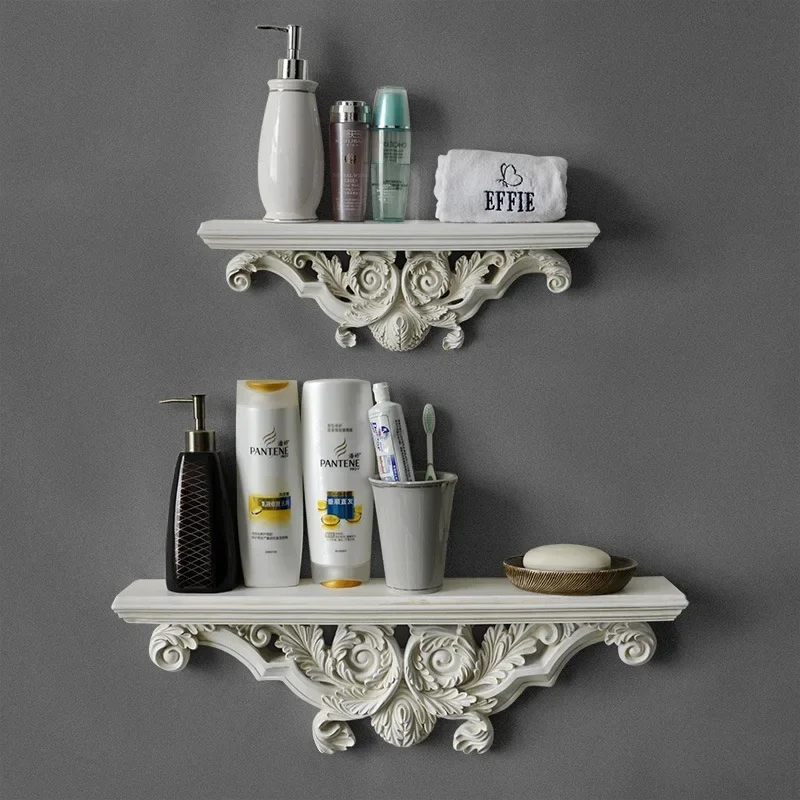 European Roman Wall Shelf | Ornate Resin Decorative Panel | Vintage Style Multi-layer Display Rack for Home & Office Decor