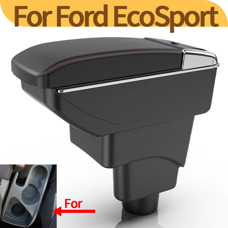 For Ford EcoSport armrest box 2013-2017 special car modification interior upgrade double-layer storage box auto parts