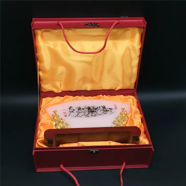 GOOD gift # 2020  office home Mascot efficacious Talisman Money Drawing Fortune Golden JADE 8 horses FENG SHUI Sculpture statue