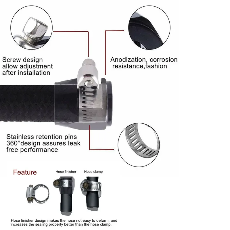 3M AN4 AN6 AN8 AN10 AN12 Klem Tabung Selang Bahan Bakar Pendingin Gas Minyak Mobil Universal Setelan Nilon Baja Tahan Karat Dikepang Di Dalam Karet CPE