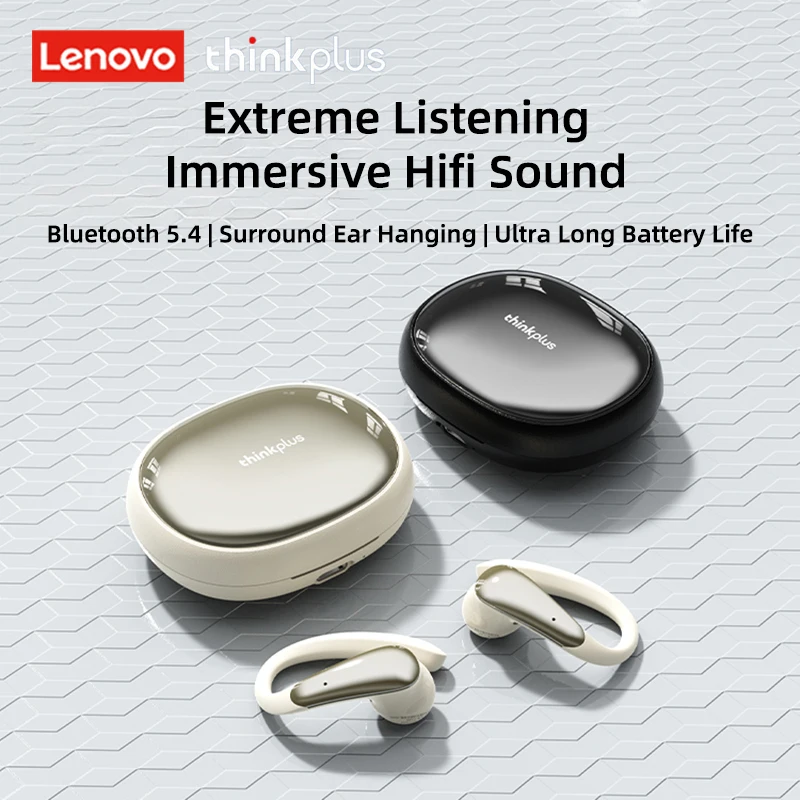 Lenovo LK40 Wireless Bluetooth 5.4 Headphones Hifi Sound Earphone Gaming Sports Waterproof Ear Hook HD Call with Mic Headsets