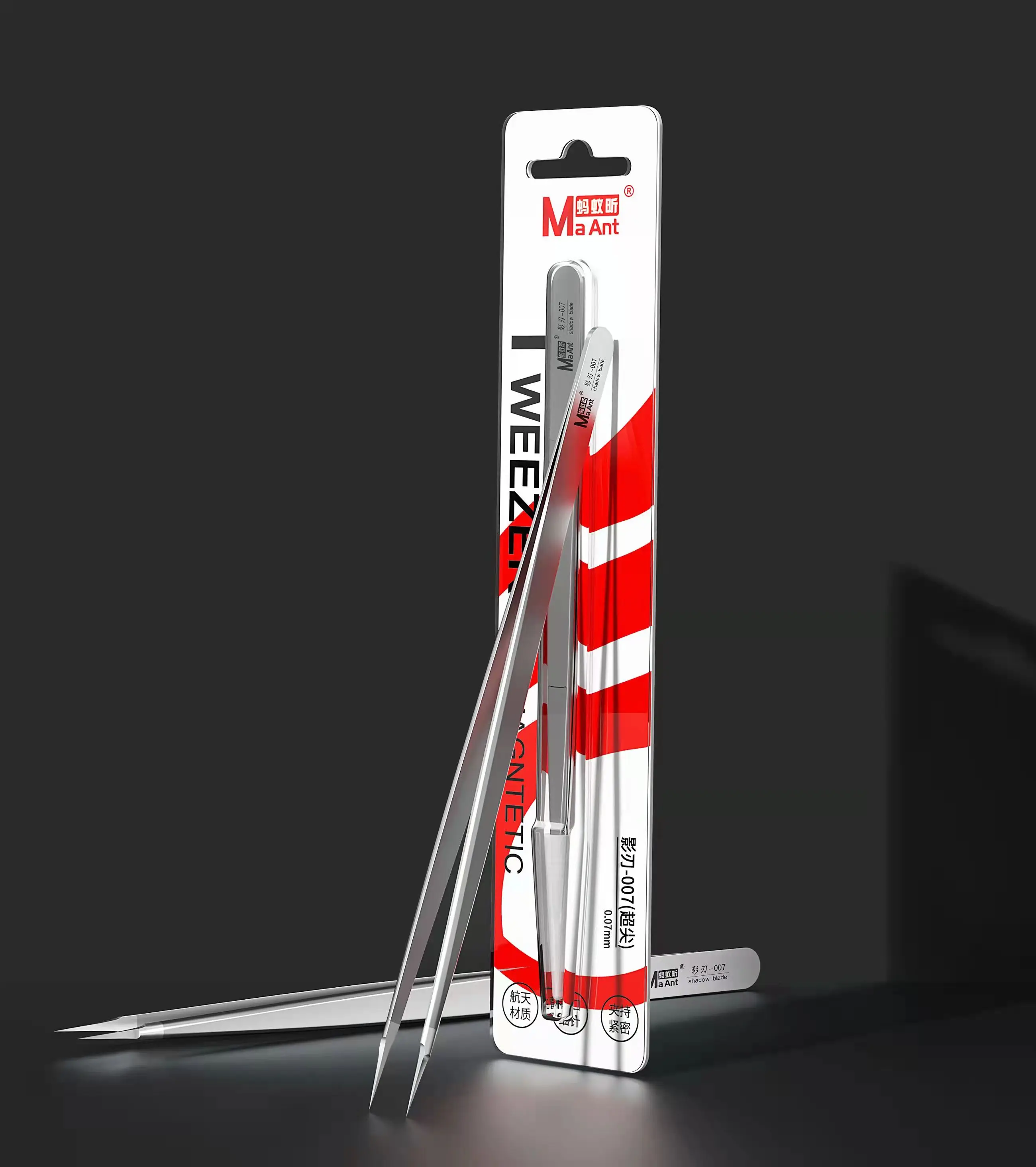 Ma Ant 007 شفرات الظل غير المغناطيسي ملاقط من الفولاذ المقاوم للصدأ/مواد الفضاء/المهنية لإصلاح المحمول/إصلاح وحدة المعالجة المركزية #4