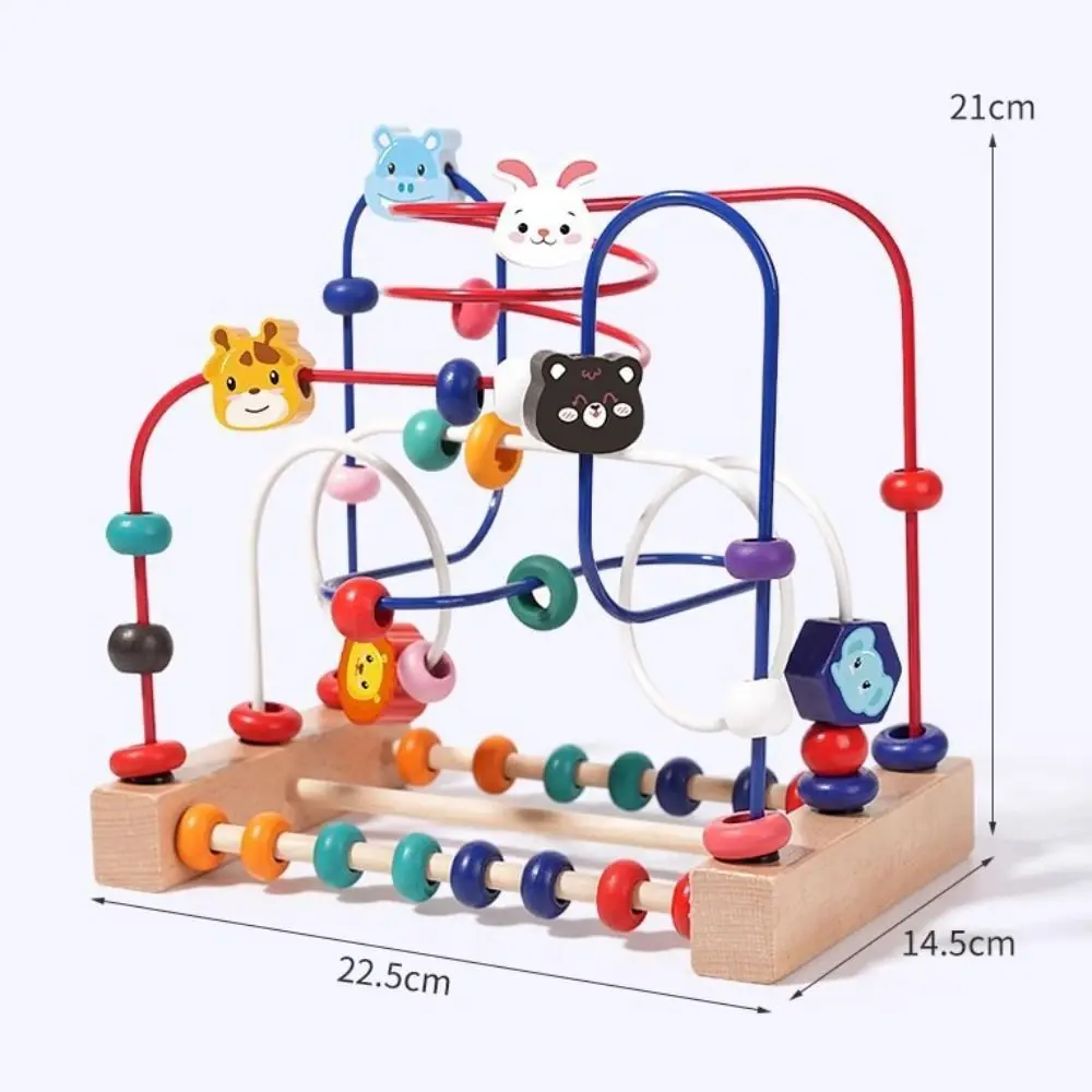 Perline di legno in legno Forme di animali Colorate Educazione precoce Design interattivo Conteggio Apprendimento Labirinto di perline Bambino