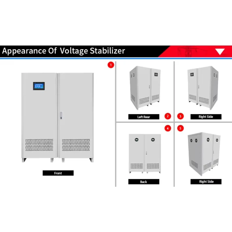 Bidirectional Servo Motor with Stable Output 300KVA 3 Phase AVR Voltage Stabilizer With Independent Control of Each Phase