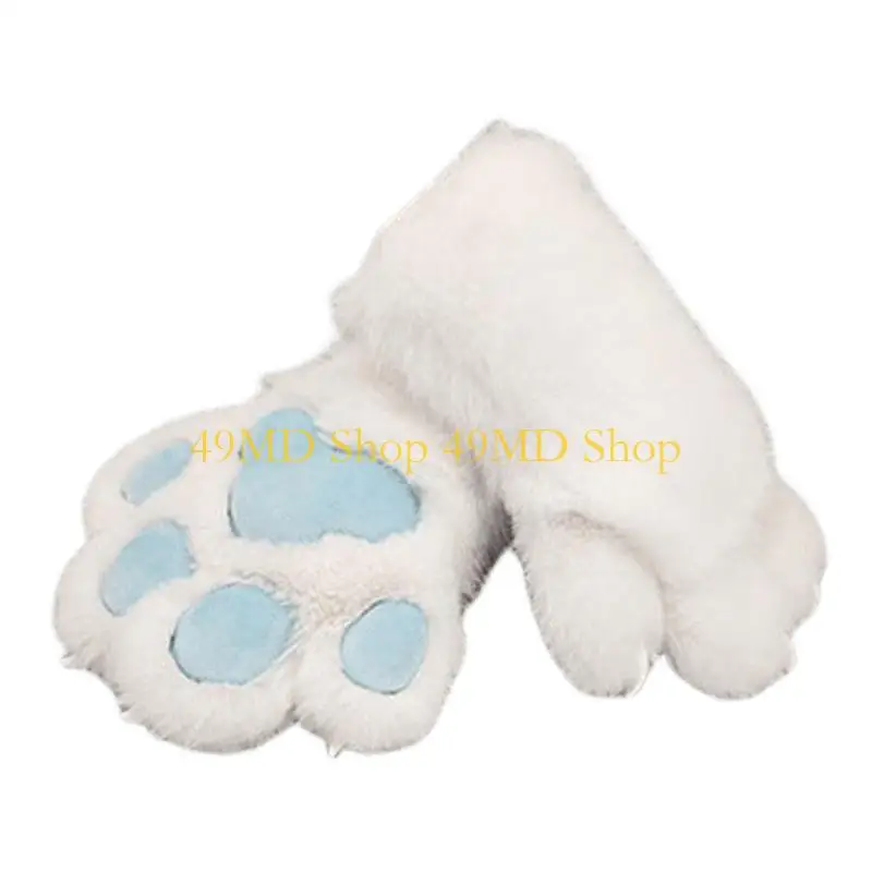 49MD Furry Paws Gloves Cosplay Costume Handwear With Soft Pads for Anime Event Wear