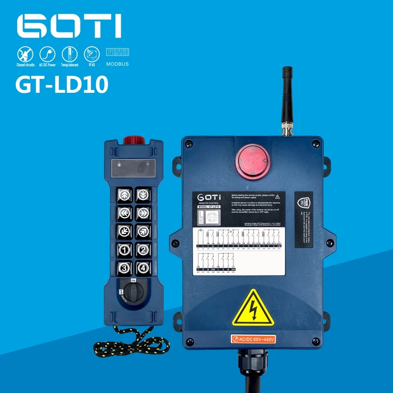 

GT-LD10 Industrial Wireless Crane Hoist Remote Control Switch 10 Dual-Speed Channel Replace UTING TELEcontrol f24-10d Double