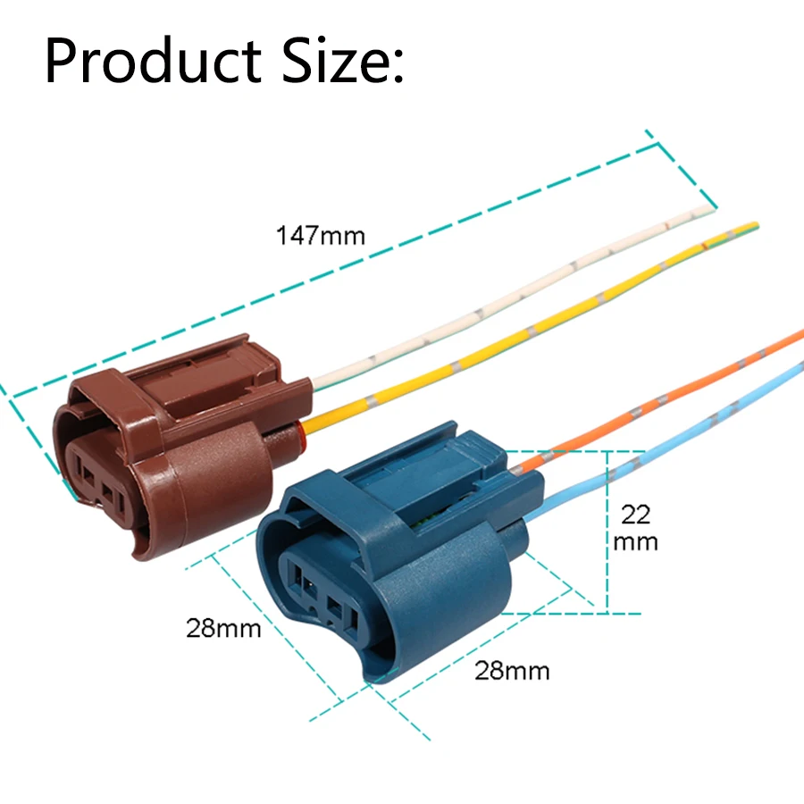 NHAUTP 1 Pair Original 9005 9006 H8 H11 Socket Connector HB3 HB4 Female Plug Base Adapter Wiring Harness Cable