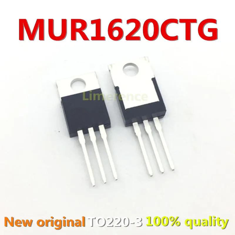 100% nuevo 50 unids/lote original diode MUR1620CTG MUR1620 U1620G 16A200V TO-220 Transistor