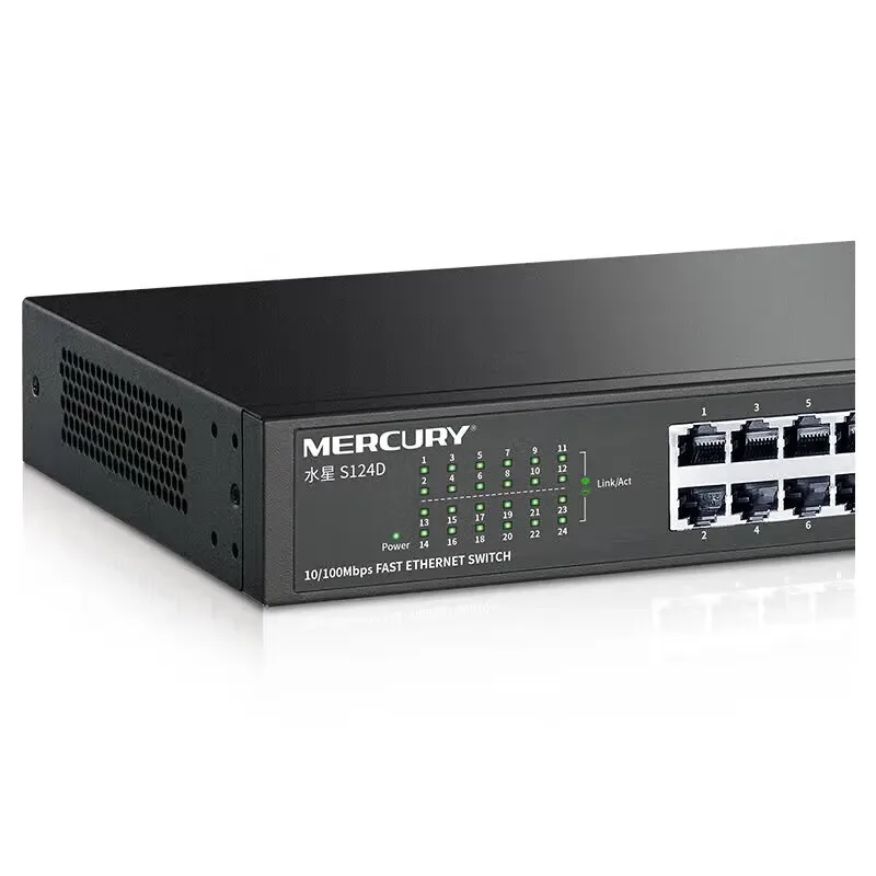 Switch Mercury 24 porte 100M, Plug and Play, efficiente dissipazione del calore S124D