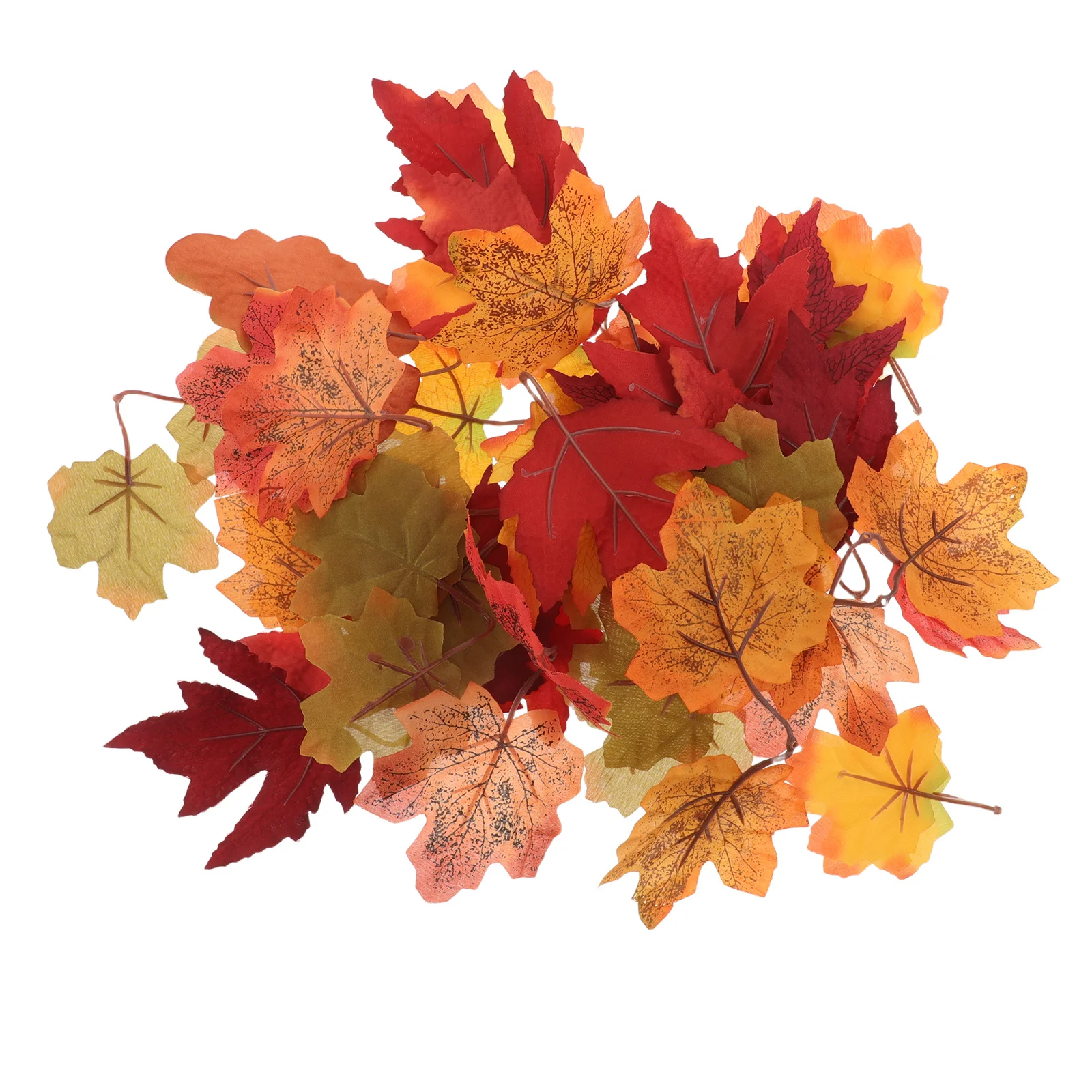 

90Pcs Simulated Maple Leaf Branches Realistic Fake Fall Leaves for Seasonal Decor Outdoor Indoor Events Table Wall Decoration