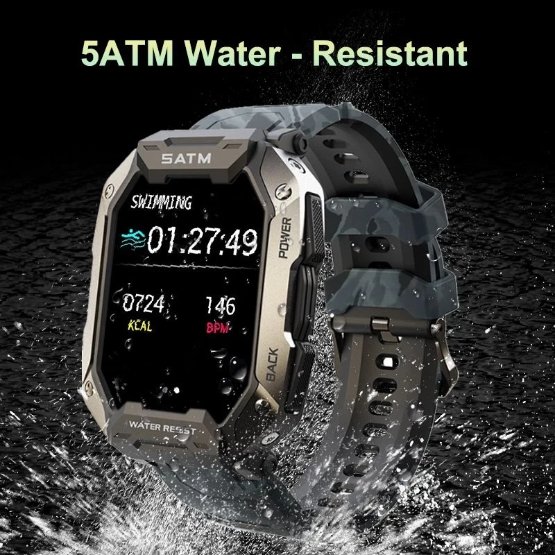 Smart Watch Men Bluetooth Full Touch Screen 5ATM Waterproof Sports Fitness GPS Military Music Control Voice Call Ladies Watches