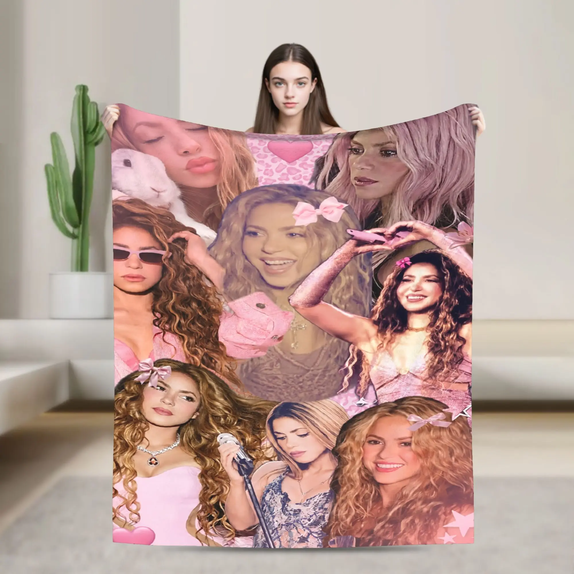 Shakira Colombian Singer Wool Blankets  Funny Throw Blanket for  Sofa Bedding Lounge 150*125cm Quilt