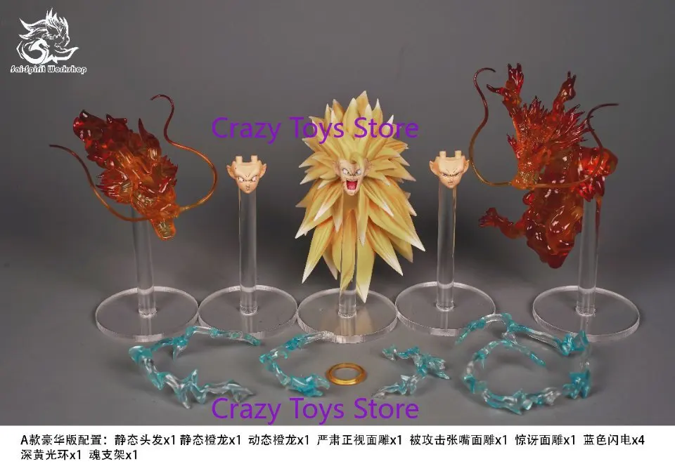 

Spot SSW Scout Workshop Dragon Ball SHF Super Saiyan SSJ3 Head Sculpture Special Effects Dragon Fist Statue Collection Gift