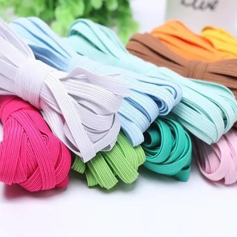 10/5Meters Elastic Band 6mm Colored Polyester Sewing Household Rubber Elastic Band For DIY Garment Sewing Craft Accessories