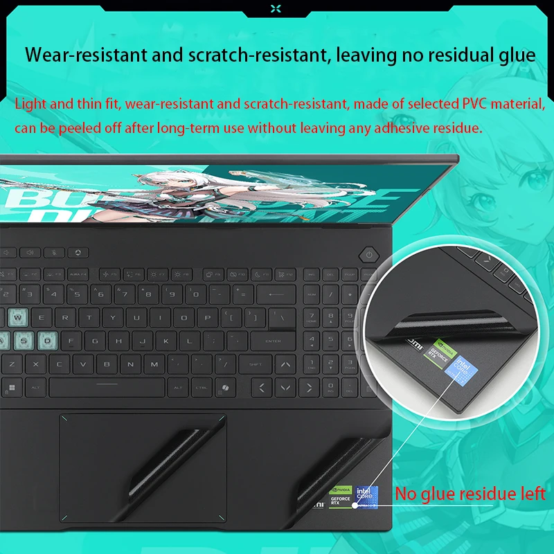 For ASUS TUF Gaming A16 F16 body film FX608J FA608P Laptop skin sticker FA608U FA608W FA607P vinyl protective film FX607V FA607N