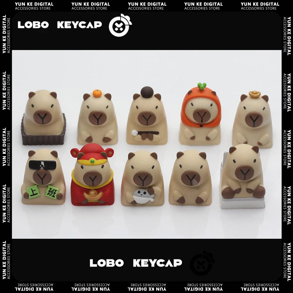 Lobo Capybara Keycaps Hand-made Resin Keycap Mechanical Keyboard Keycaps Cute  DecorationCustomized Gaming Accessories Gifts