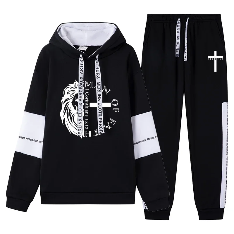 

Comfort Quality Hot Sales New Autumn Winter Casual Men's Tracksuit Hooded Outdoor Daily Sports Single Sweatshirts And Sweatpants