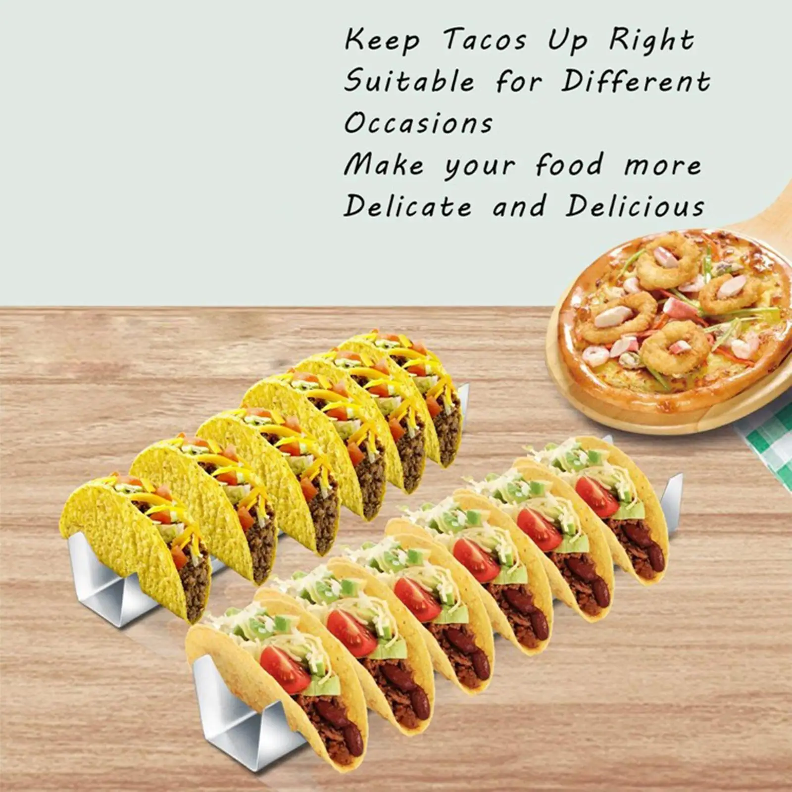 Taco Holder Stand Plate Server for Mexican Pancakes Tortillas Large Capacity