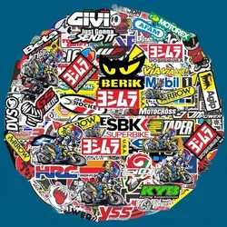 40/80/120 stücke Zufällige Motorrad Aufkleber Moto Aufkleber Auto Fahrrad Helm Tank Racing Sponsor Logo Set Für Honda Yamaha kawasaki Suzuki
