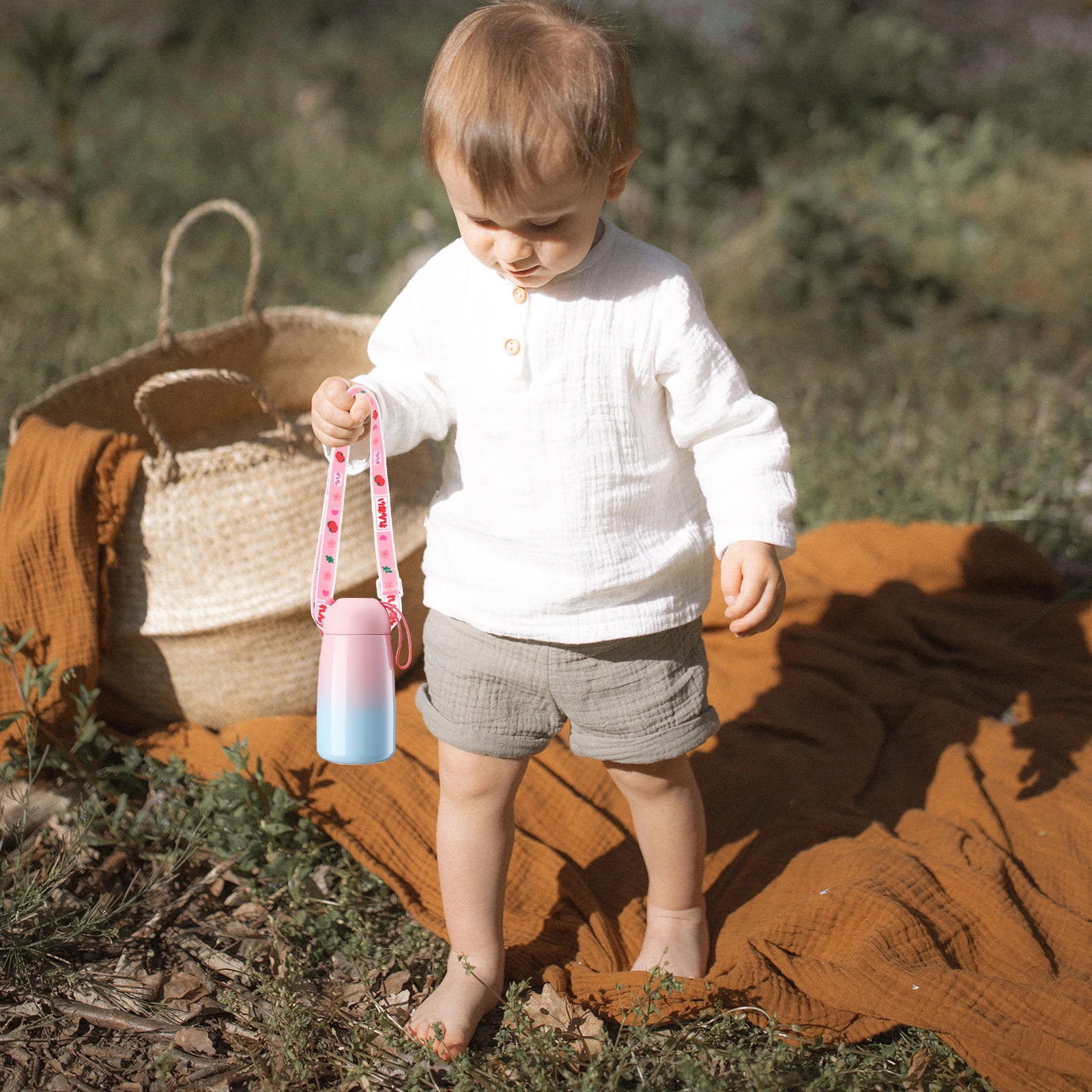 

4Pcs WaterBottleStrap Adjustable WearResistant Practical Travel Kids BottleCarrier Lanyard Portable Convenient