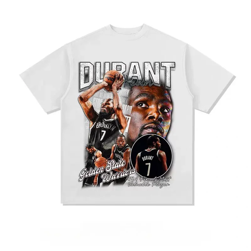 Kevin Durant Slim Reaper MVP Tribute T-Shirt Oversized Crew Neck Lightweight Quick Dry Basketball Training Street Hip Hop Top