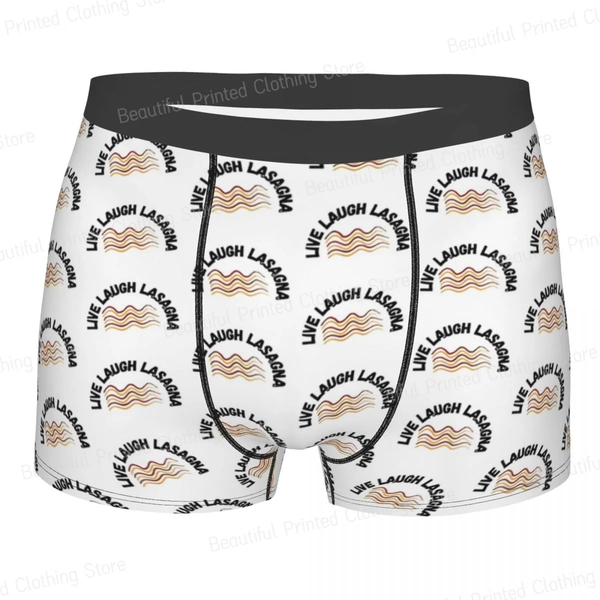 

Live Laugh Lasagna Man's Boxer Briefs Highly Breathable Underpants Top Quality Print Shorts Gift Idea