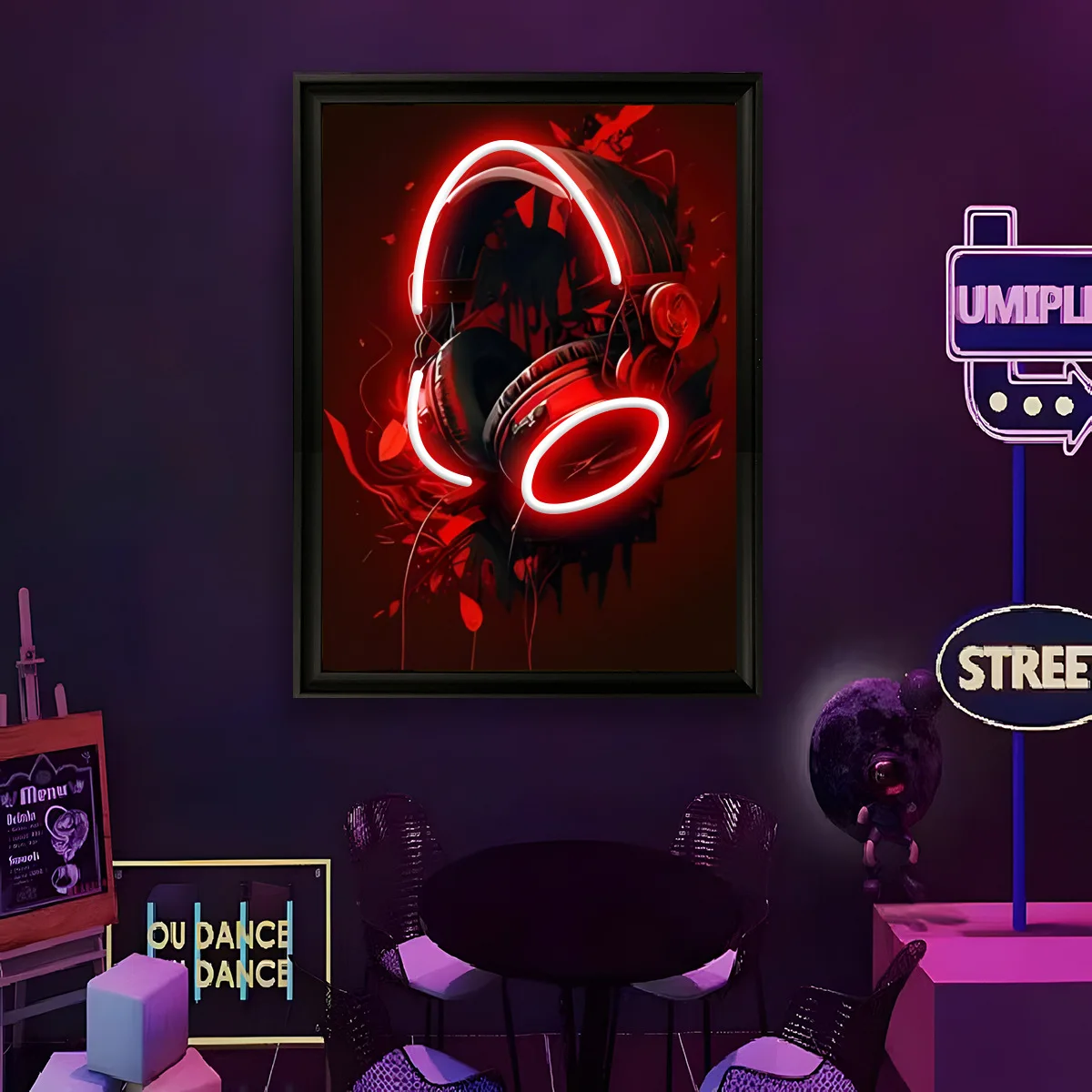 USB Powered LED Neon Light Funny Wall Painting Art Posters Home Music Studio Bar Party Gaming Room Bedroom Decoration Gift view 6