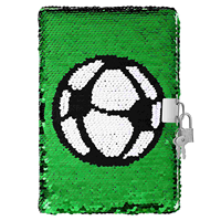 Diary with Lock Sequin Notebook Journal Notebooks Football Child Office Notepad