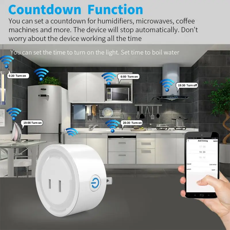 Tuya WiFi Smart Socket 10A JP Smart Plug Remote AI Speaker Voice Control Timing Countdown Smart Life App Works With Alexa Google