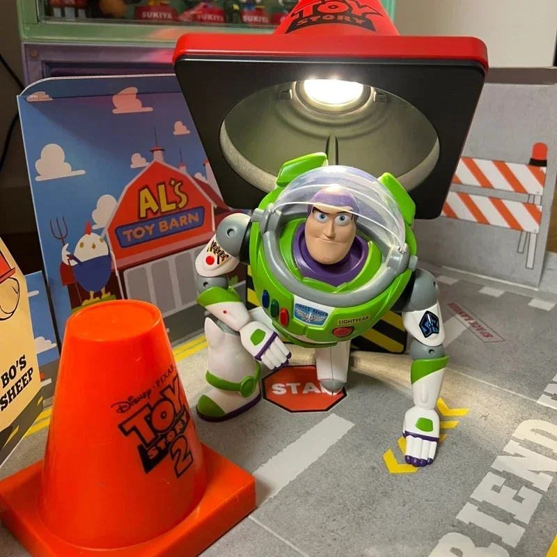 

25cm Original Disney Toy Story Buzz Lightyear Roadblock Light Series Lighting 5h Long Endurance lamp Ornament Toys Birthday Gift