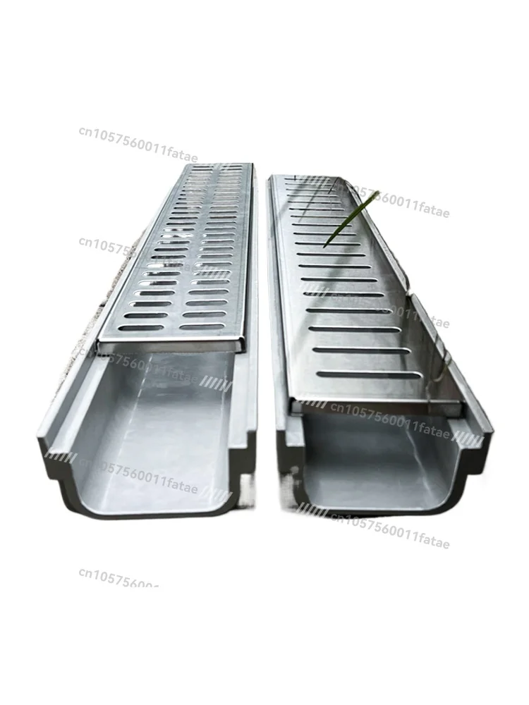 

Resin Finished Drainage U-shaped Groove Kitchen Courtyard Stainless Steel Sewer Cover U-shaped