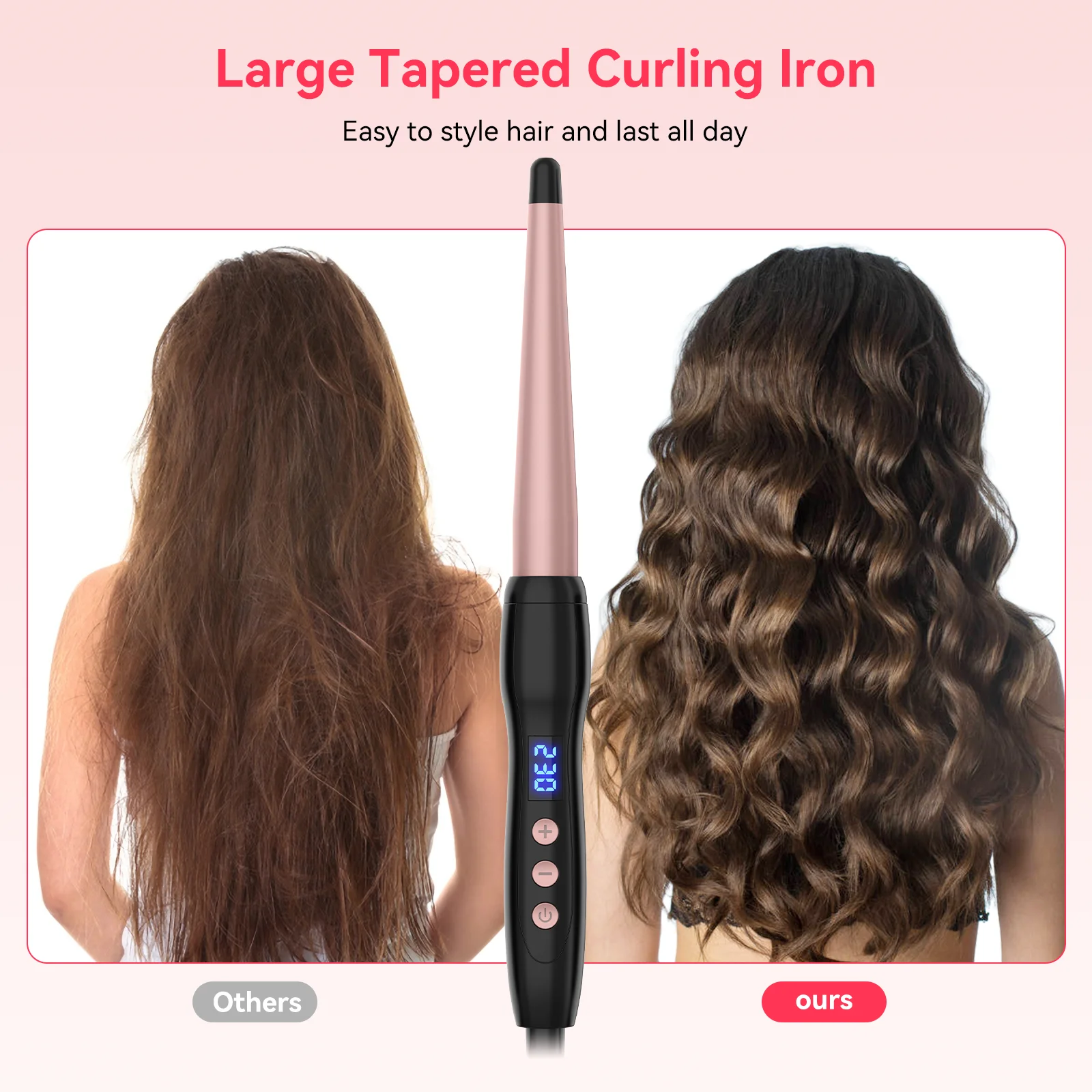 

Hair Curler Professional Curling Iron The Tapered Tube Curling Iron Ceramic Inclined Pear Big Roll of Hair Curlers