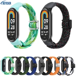 Nylon Braided Strap For Xiaomi Mi Band 3/4/5/6/7/8 Sport Magnetic buckle Watchband SmartWatch Adjustable Bracelet Wristband