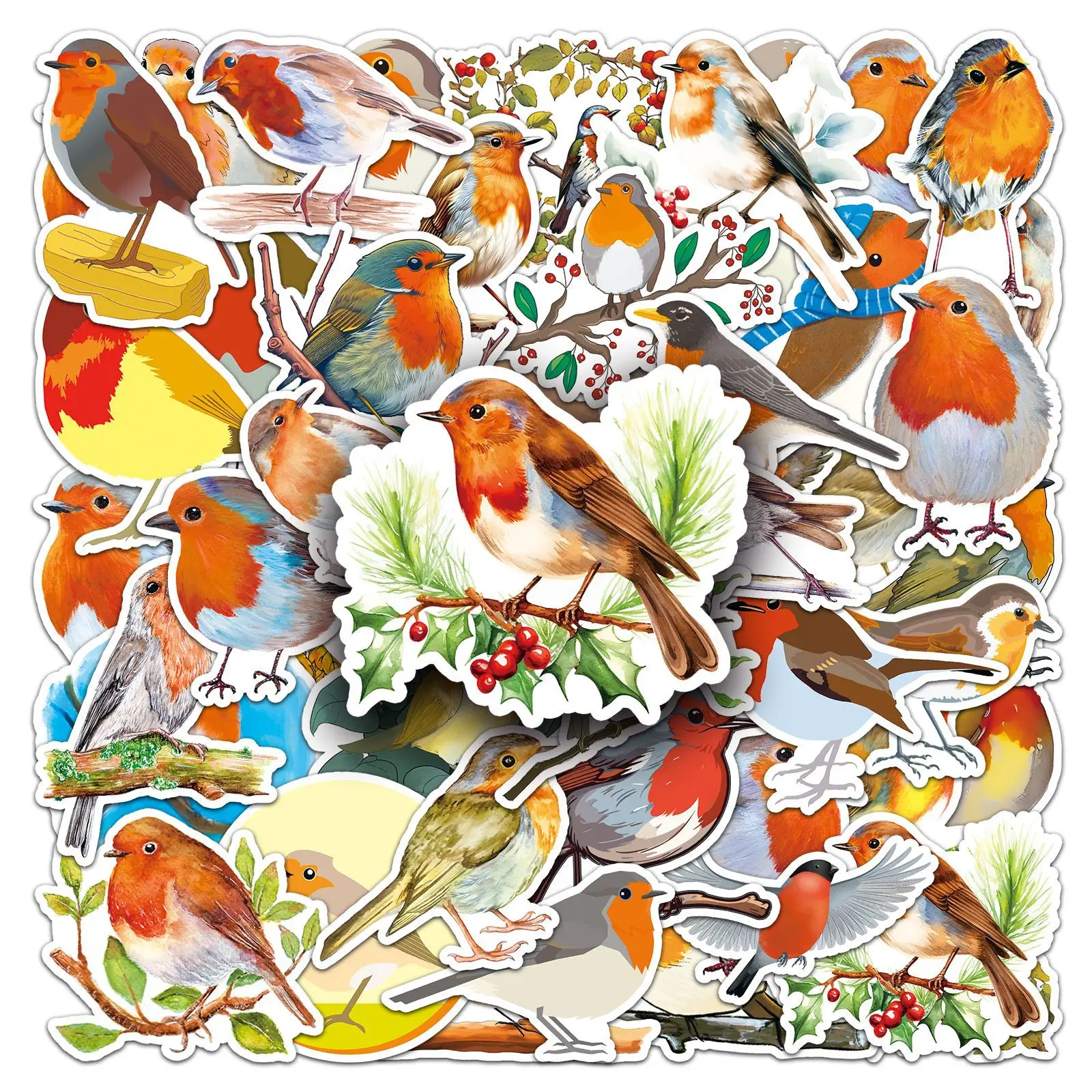 10/30/50 photos robin graffiti stickers personalized cartoon animal bird decoration mobile phone water cup luggage stickers