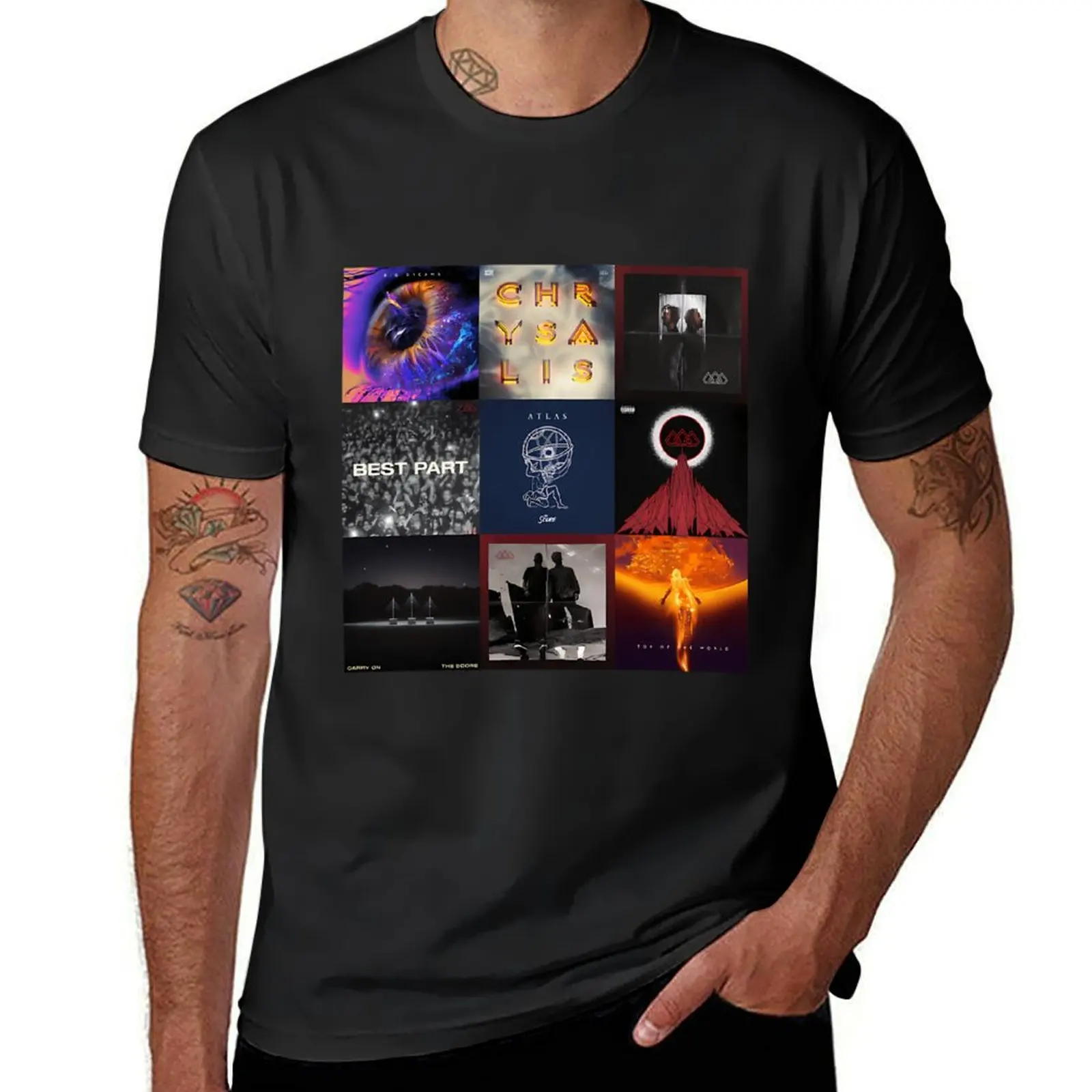 The score all albums and popular singles and EPs T-Shirt blanks heavyweights summer top men clothings