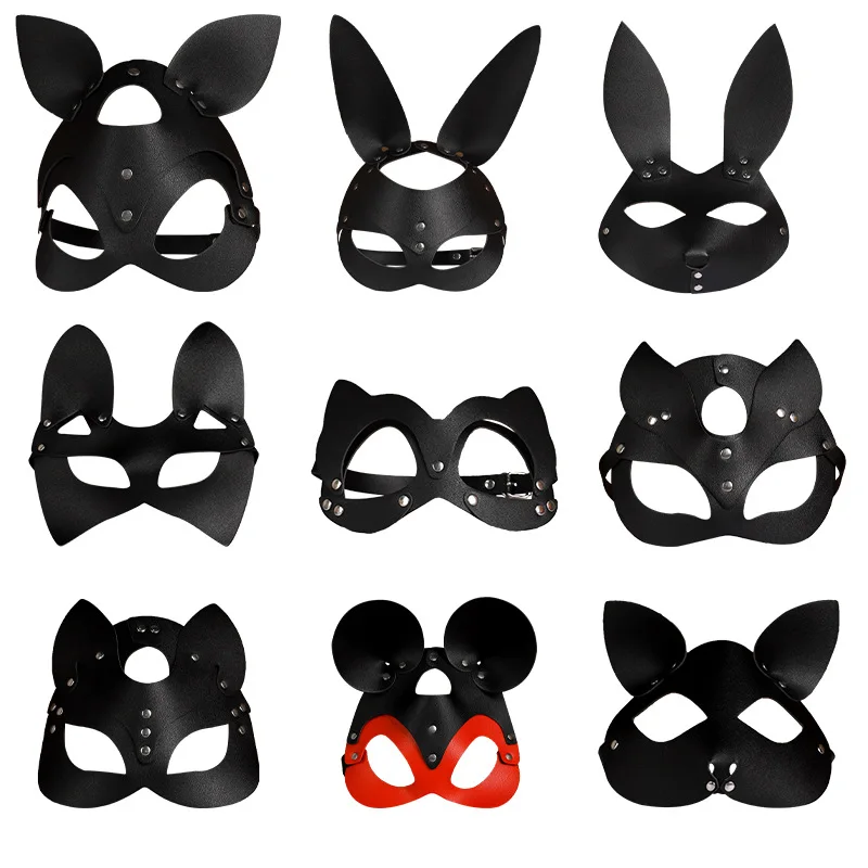 

BLACKWOLF Soft Harness Cat Mask BDSM Cosplay Bunny Masks Adult Women Fetish Sex Toys Halloween Masquerade Party Cosplay Mask