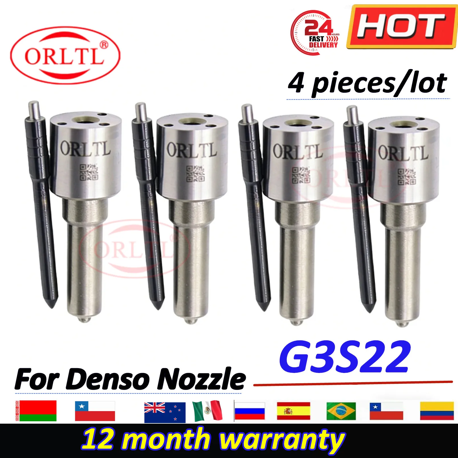 

4 PCS G3S22 Diesel Fuel Injector Nozzle 2934000220 Common Rail Nozzle For Denso 2950500401 295050-0401 3707282