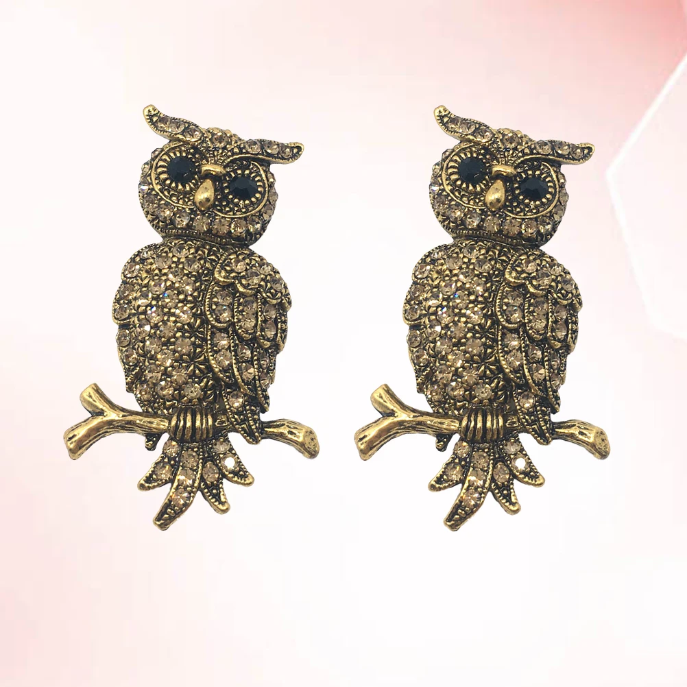 

Owl Brooch Pin Rhinestone Animal Design Jewelry Accessory for Wedding Party Banquet Prom Daily Use Lightweight Portable