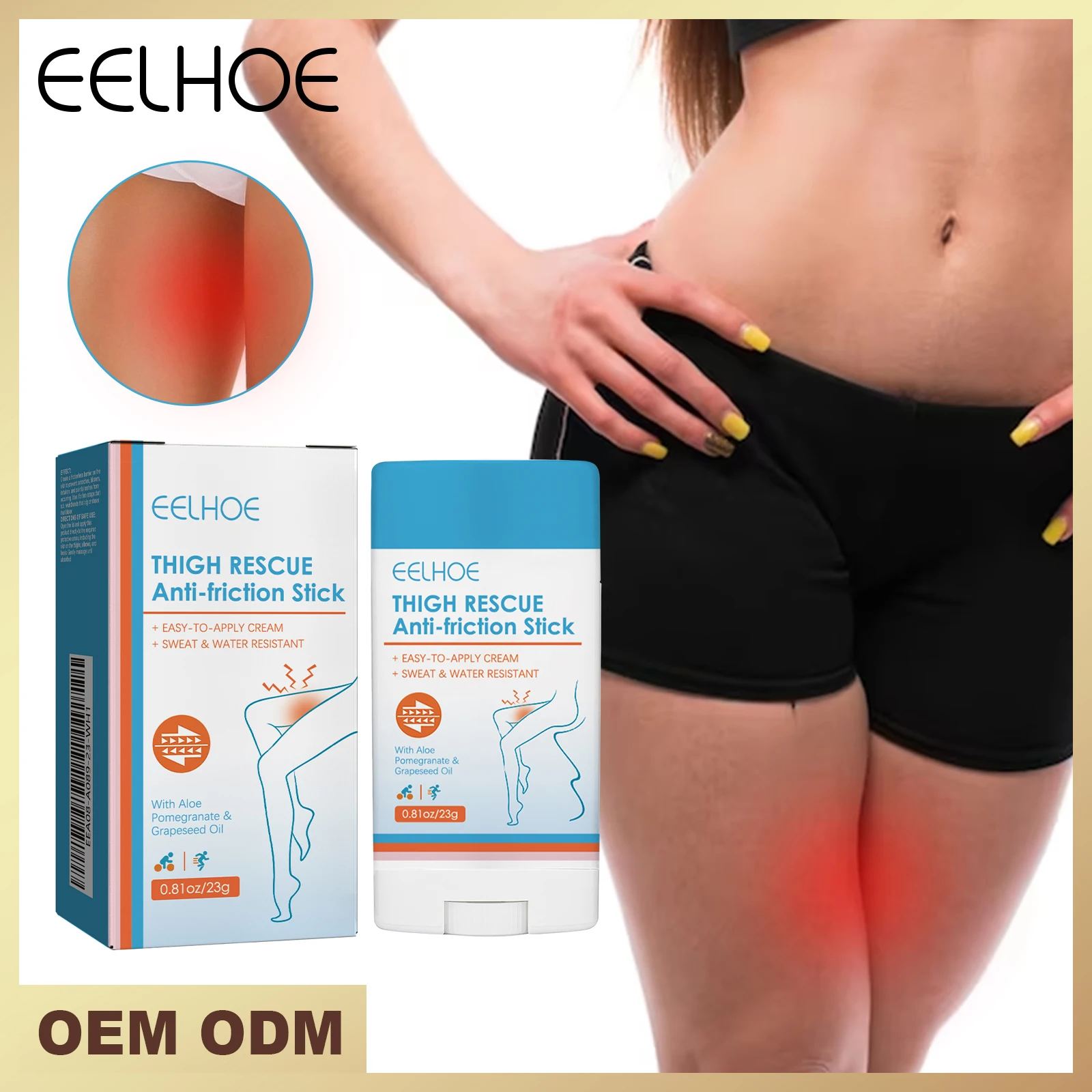 

Thigh anti-chafing stick, waterproof, sweat-resistant, easy-to-apply cream for legs, heels, and underarm skin protection