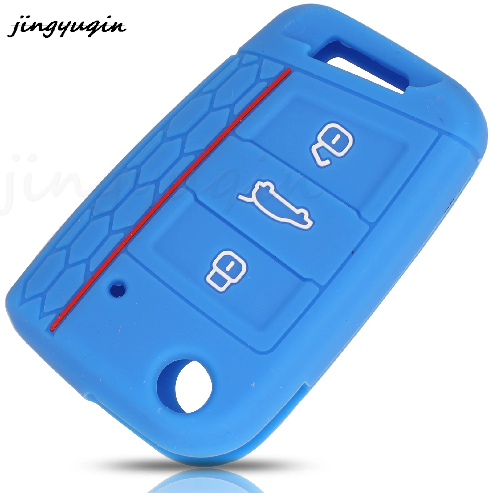 Jingyuqin 3 pulsanti custodia portachiavi remota Set in Silicone Shell per VW Volkswagen Golf 7 mk7 Skoda Octavia A7 accessori auto