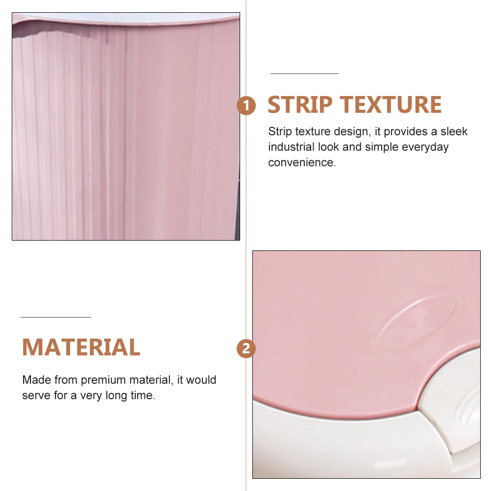 

Push Type Garbage Bin Thickened Base Non-Slip Office Home Bathroom Kitchen Waste Container Lidded Trash Can Press Lid Dust Bin